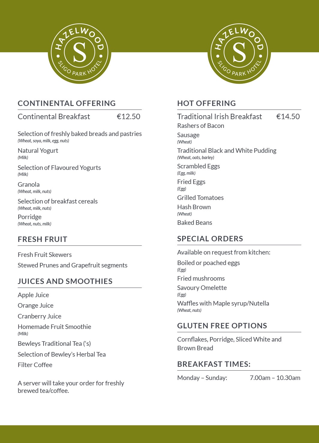 Dining Restaurant Sligo Park Hotel